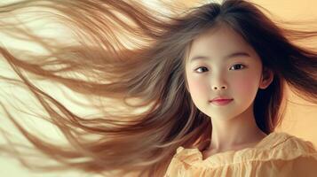 A little girl enjoys her time, surrounded by soft golden light and nature photo