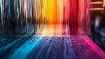 Vibrant strands of color flow elegantly, creating a mesmerizing cascade of hues photo