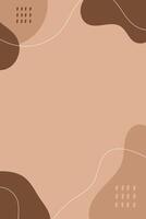 Abstract background with spots and lines in beige coffee colors. Flat illustration. vector