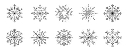 Set of snowflake icons vector