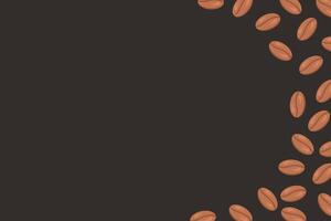 Coffee beans pattern on a dark backdrop vector