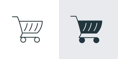 Shopping Cart Icon. e-commerce, Store, Checkout, line and solid style vector
