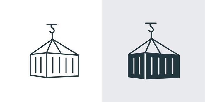 Pulley of Container Icon. cargo, shipping, container, delivery, logistic vector