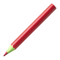 Red colored pencil with sharpened tip, cut out transparent png