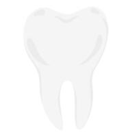 Minimalistic white tooth icon on a white background. vector
