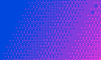 Pixelated bitmap gradient texture. Neon blue and pink dither pattern background. Abstract glitchy pattern. 8 bit game screen wallpaper. Pixel art retro Illustration. vector