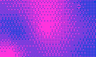 Halftone Pixel Dithering Square Tiles Pattern. Vintage 8-bit Game Background. Neon Pixel Halftone Bitmap Raster Effect. Random Tiles Art. Illustration vector