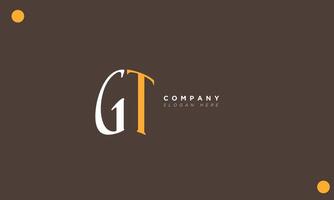 GT Alphabet letters Initials Monogram logo vector