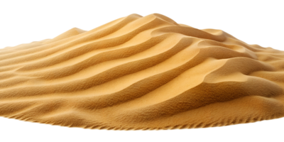 Sand dunes with smooth wavy patterns, isolated against transparent background png