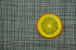 Slices of pulp and zest ripe orange photo