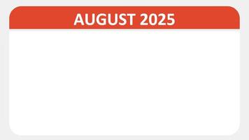 August 28, 2025 Animated 2025 planner showcasing August calendar, highlighting August 28th with space for tasks, notes, and to-do lists. video