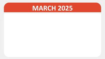 March 24, 2025 Animated 2025 planner showcasing March calendar, highlighting March 24th with space for tasks, notes, and to-do lists. video