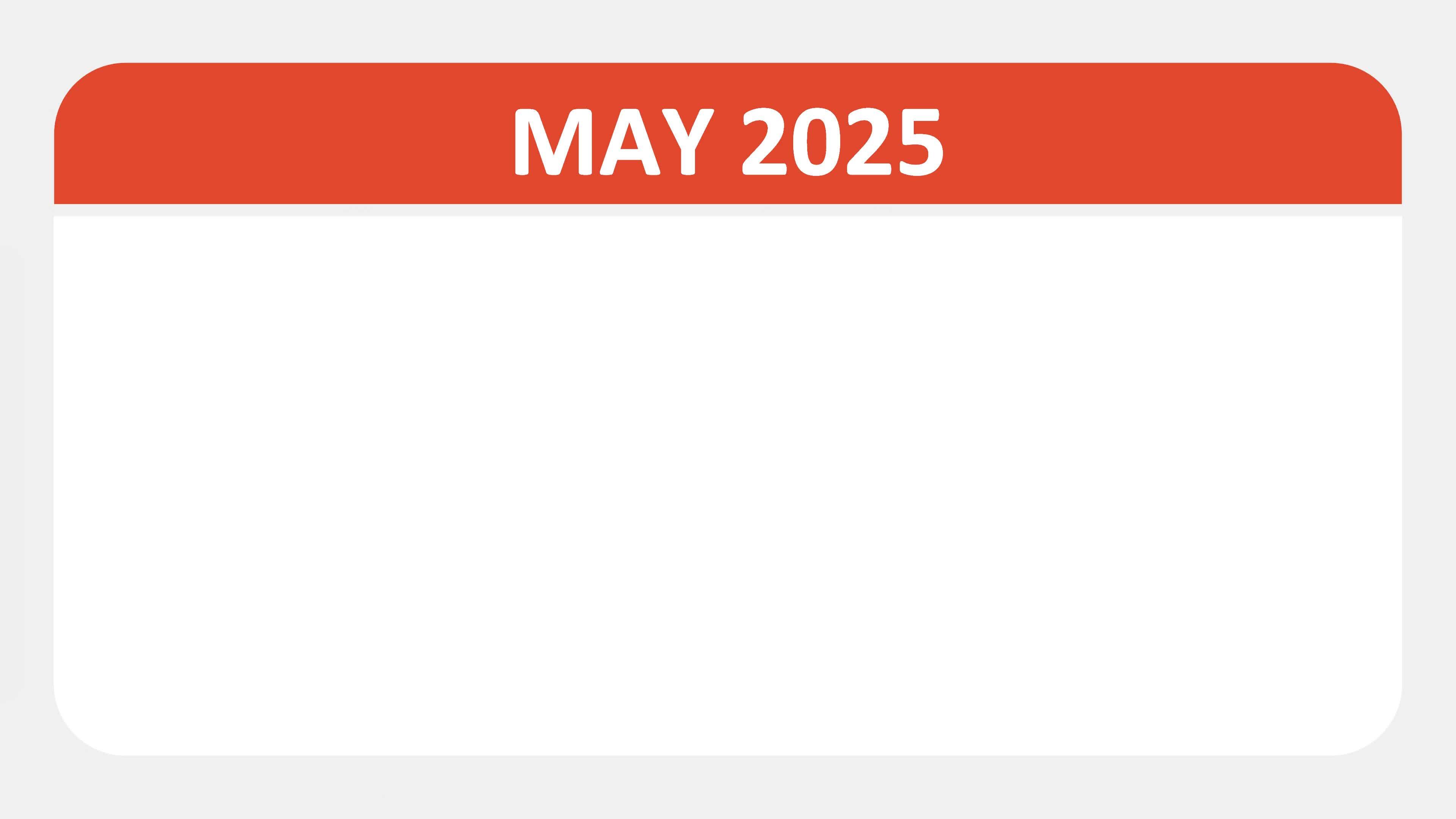 May 18, 2025 Animated 2025 planner showcasing May calendar, highlighting May 18th with space for