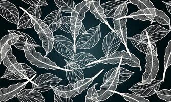artistic abstract tropical white leaves seamless line pattern texture. vector