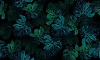 abstract green leaf texture, jungle leaf seamless floral pattern background. nature foliage dark background. vector