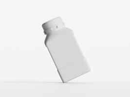 Plastic Lab Chemical Reagent Bottle white color and isolated on white background photo