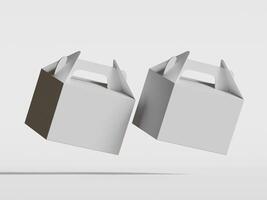 Cartoon cardboard boxes. Carton delivery boxes, open and closed shipping package with fragile signs, parcel delivery boxes photo