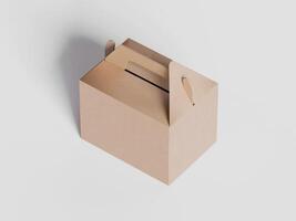 Cartoon cardboard boxes. Carton delivery boxes, open and closed shipping package with fragile signs, parcel delivery boxes photo