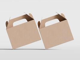 Cartoon cardboard boxes. Carton delivery boxes, open and closed shipping package with fragile signs, parcel delivery boxes photo
