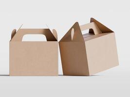 Cartoon cardboard boxes. Carton delivery boxes, open and closed shipping package with fragile signs, parcel delivery boxes photo