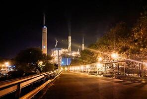 Electrical steam power plant in paiton, PLTU Paiton probolinggo view at night on July 06, 2024 photo