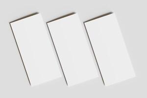 DL Bifold white color and realistic render on white background photo