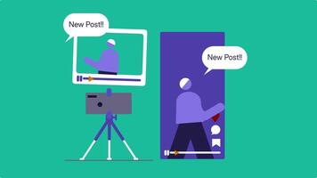 the concept of content creators creating content for social media video