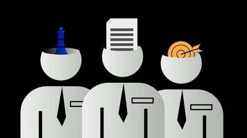 business people brainstorm, describe meeting activities and strategy formulation video