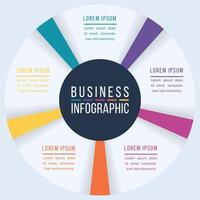 Circle Infographic design 5 Steps, objects, elements or options business information template vector