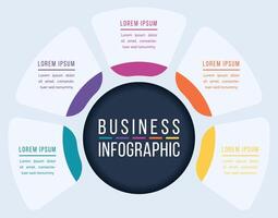 5 Options Infographic circle design 5 steps, objects, elements or options information business infographic vector
