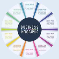 Circle Infographic design 10 Steps, objects, elements or options business information template vector