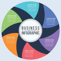Infographic template 6 options, objects, elements or steps business information circle infographic design vector
