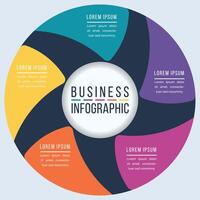 Infographic template 5 options, objects, elements or steps business information circle infographic design vector