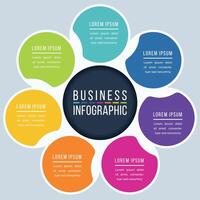 Circle Infographic design 7 Steps, objects, elements or options business information template vector