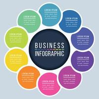 Circle Infographic design 10 Steps, objects, elements or options business information template vector