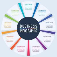 Circle Infographic design 9 Steps, objects, elements or options business information template vector