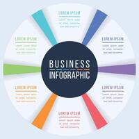 Circle Infographic design 6 Steps, objects, elements or options business information template vector