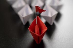 Think outside the box,Leadership,teamwork,boss,lead and courage concept. photo
