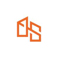 letter os simple linked line geometric logo vector