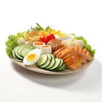 Vegetables And Eggs Boiled photo