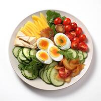 Vegetables And Eggs Boiled photo
