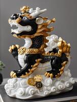 Jade Pixiu statue,pixiu symbol,pixiu Chinese,Pixiu is a symbol of good luck and money flowing in.Be prosperous and prosperous Prosper in business,wealth and wealth,people admire the business aspect. photo