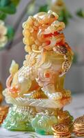 Jade Pixiu statue,pixiu symbol,pixiu Chinese,Pixiu is a symbol of good luck and money flowing in.Be prosperous and prosperous Prosper in business,wealth and wealth,people admire the business aspect. photo