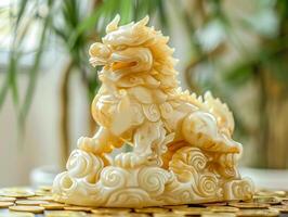 Jade Pixiu statue,pixiu symbol,pixiu Chinese,Pixiu is a symbol of good luck and money flowing in.Be prosperous and prosperous Prosper in business,wealth and wealth,people admire the business aspect. photo