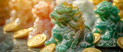 Jade Pixiu statue,pixiu symbol,pixiu Chinese,Pixiu is a symbol of good luck and money flowing in.Be prosperous and prosperous Prosper in business,wealth and wealth,people admire the business aspect. photo