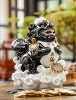 Jade Pixiu statue,pixiu symbol,pixiu Chinese,Pixiu is a symbol of good luck and money flowing in.Be prosperous and prosperous Prosper in business,wealth and wealth,people admire the business aspect. photo