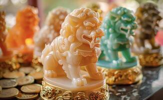 Jade Pixiu statue,pixiu symbol,pixiu Chinese,Pixiu is a symbol of good luck and money flowing in.Be prosperous and prosperous Prosper in business,wealth and wealth,people admire the business aspect. photo