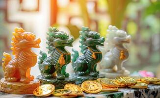 Jade Pixiu statue,pixiu symbol,pixiu Chinese,Pixiu is a symbol of good luck and money flowing in.Be prosperous and prosperous Prosper in business,wealth and wealth,people admire the business aspect. photo