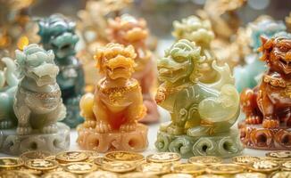 Jade Pixiu statue,pixiu symbol,pixiu Chinese,Pixiu is a symbol of good luck and money flowing in.Be prosperous and prosperous Prosper in business,wealth and wealth,people admire the business aspect. photo