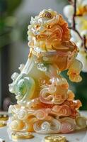Jade Pixiu statue,pixiu symbol,pixiu Chinese,Pixiu is a symbol of good luck and money flowing in.Be prosperous and prosperous Prosper in business,wealth and wealth,people admire the business aspect. photo